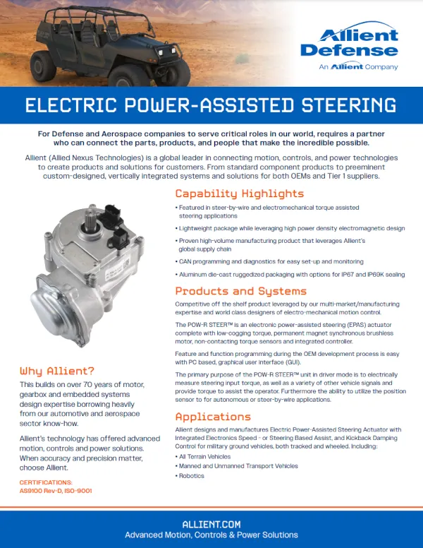 Electric Power-Assisted Steering (EPAS) Flyer