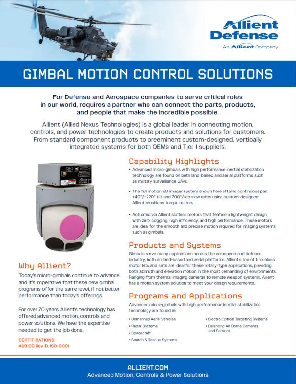 Gimbal Motion Control Solutions Flyer