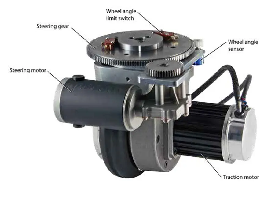 integrated traction-wheel assembly with steering package