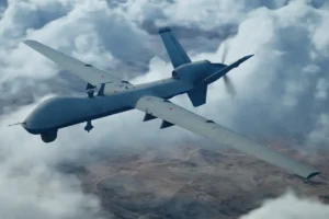 Military drone representing An Engineering Guide to Motors for Drone Systems, highlighting propulsion and motor selection for UAV applications.