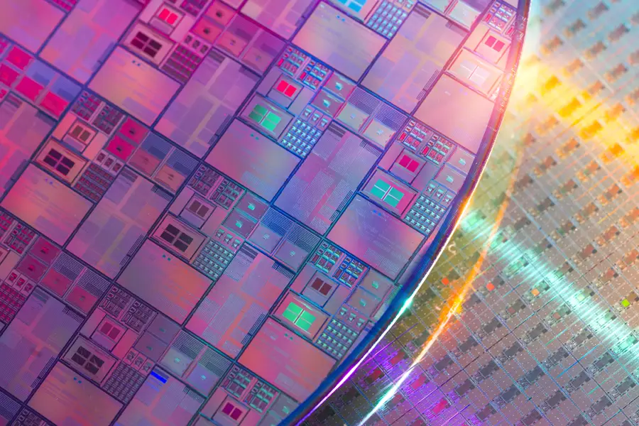 Silicon wafer close up