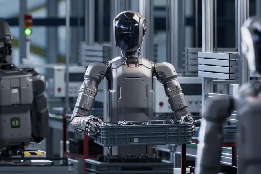 Humanoid robotics working in warehouse