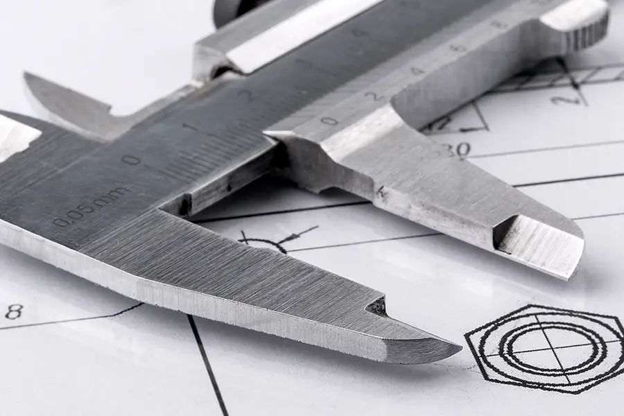 Metal measuring caliper