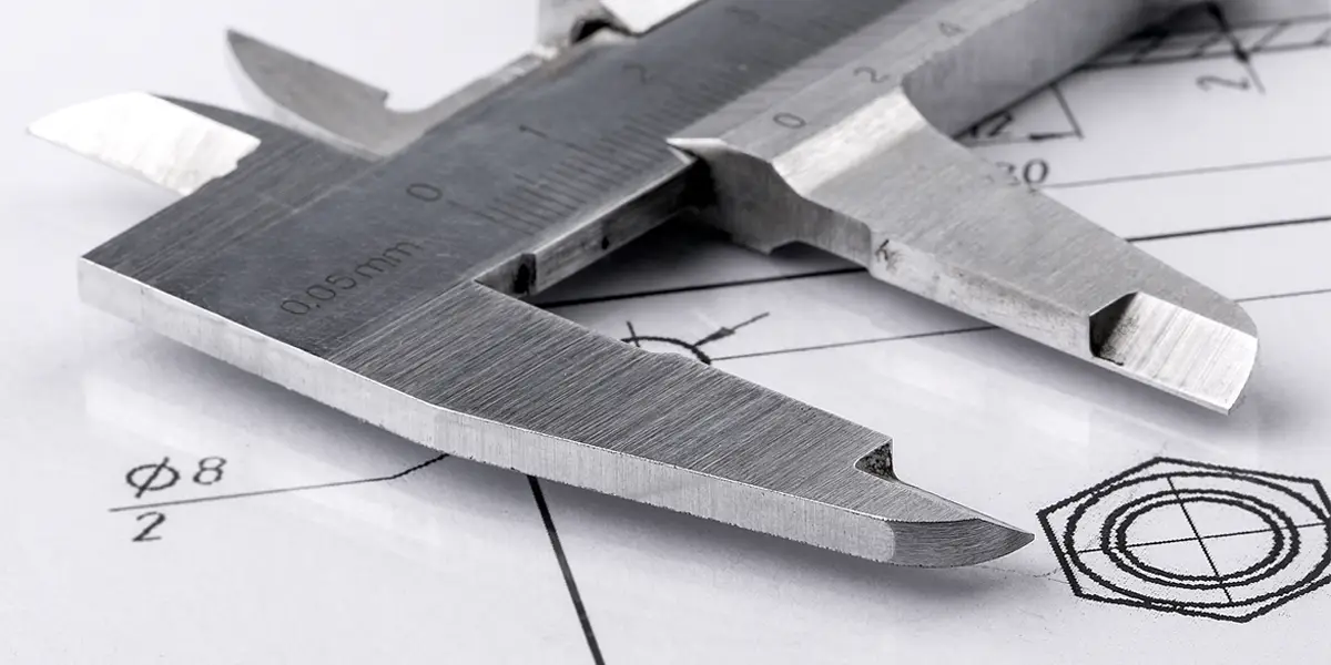 Metal measuring caliper